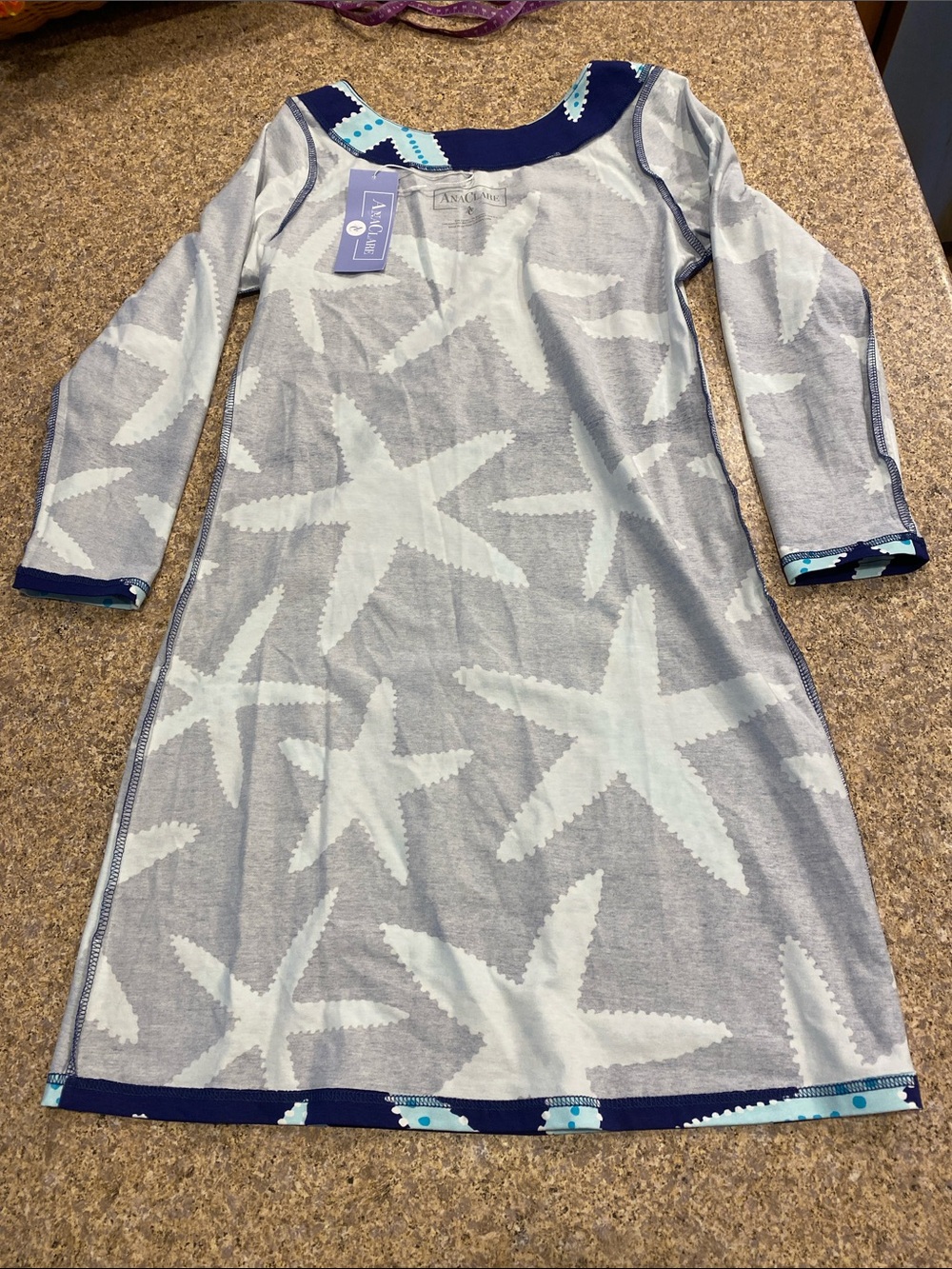NWT AnaClare Courtney Dress Small Seastar Sea-life Starfish Ocean - Picture 10 of 16